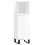 ZNTS 3 Piece Bathroom Cabinet Set High Gloss White Engineered Wood 3187799