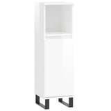 ZNTS 3 Piece Bathroom Cabinet Set High Gloss White Engineered Wood 3187799