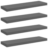 323795 Floating Wall Shelves 4 pcs High Gloss Grey 80x23,5x3,8 cm MDF