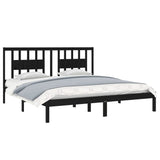 3104087 Bed Frame without Mattress Black Solid Wood 200x200 cm