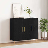 Sideboard Black Oak 90 x 34 x 80 cm Engineered Wood 869078