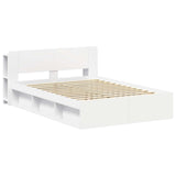 Bed Frame with Storage White 150 x 200 cm Engineered Wood 3433398