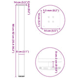 Bar Table Legs 4 pcs White 90-92 cm Steel 4012473
