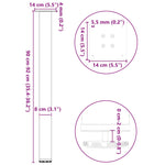 ZNTS Coffee Table Legs 4 pcs White 90-92 cm Steel 4012473