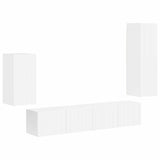 TV Cabinet Set 4 pcs High Gloss White Engineered Wood 3409010