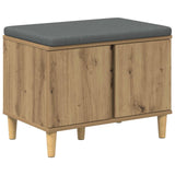 Hall Bench with Cushion with Door Artisan Oak 60 x 38 x 46 cm 891527