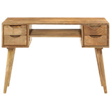 ZNTS Desk with Drawers 110x47x76 cm Solid Wood Mango 351593