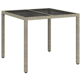 Garden Table Grey 90 x 90 x 75 cm Poly Rattan 362534