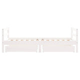Kids Bed Frame with Drawers White 80x160 cm Solid Wood Pine 834445