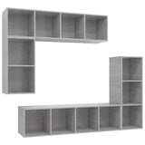 4 Piece TV Cabinet Set Concrete Grey Engineered Wood 3079821