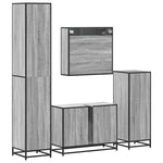 ZNTS 4 Piece Bathroom Furniture Set Grey Sonoma Engineered Wood 3301233