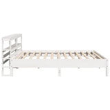 Bed Frame without Mattress White 200x200 cm Solid Wood Pine 3306136