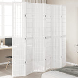 Room Divider 6 Panels White Solid Wood Paulownia 358796