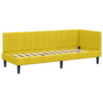 Corner Bed Frame with Headboard Yellow 80 x 200 cm Velvet 42016334