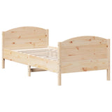 Bed Frame without Mattress 75x190 cm Small Single Solid Wood Pine 842574