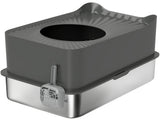 Stainless Steel Cat Litter Tray, Extra Large Enclosed Litter Box with Scoop, Top Entrance, Non-slip T3398P376112