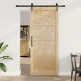 Sliding Door ORKDAL Brown 86 x 211 cm Solid Pine Wood 3333792