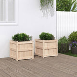 Garden Planters 2 pcs Solid Wood Pine 837415