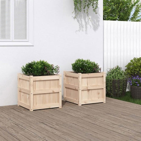 Garden Planters 2 pcs Solid Wood Pine 837415