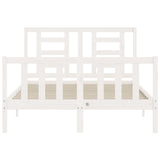 Bed Frame without Mattress White 140x200 cm Solid Wood Pine 3192882
