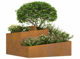 Garden Planter Brown 60 x 60 x 50 cm Weathering Steel 873577
