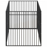 Dog Playpen 8 Panels Black Galvanised Steel 3209557