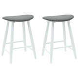 Dining Chairs 2 pcs White 46 x 37 x 63 cm Solid Rubber Wood 42020460