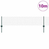 Hexagonal Fence with Post 10 x 0.4 m PVC-Coated Steel Green 3336667
