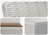 3-Seater Garden Sofa with Cushions Rattan Look PP White 3443828