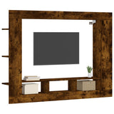 TV Cabinet Smoked Oak 152x22x113 cm Engineered Wood 833727