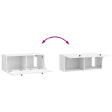 Wall-Mounted TV Cabinet 78.5 x 31 x 30 cm High Gloss White 899229