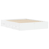 Bed Frame with Drawers without Mattress White 150x200 cm King Size 3207266