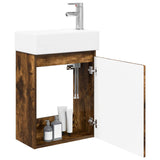 Bathroom Vanity Unit with Tap Smoked Oak 45.5 x 25.5 x 84 cm 889496
