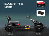 Metal Kids Pedal Go Kart with Adjustable Seat Inflatable Tyres Black T3398P348352