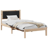 Bed Frame with Upholstered Headboard Black 90 x 200 cm 878286