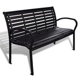 Garden Bench Black Steel 125 cm Heavy Duty 41556