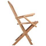 Folding Garden Chair 2 pcs Natural Solid Teak Wood 42028483