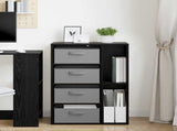 Sideboard with Drawer Black Oak 60 x 33.5 x 84 cm 8000469