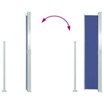 Retractable Side Awning 140 x 300 cm Blue 45355