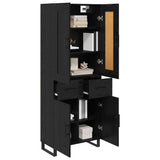 Highboard Black Oak 69.5 x 34 x 180 cm Engineered Wood 3416111