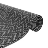 Outdoor Rug Chevron ARAKIL Black and Grey 600 x 300 cm 42003461