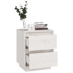 ZNTS Bedside Cabinet White 40x35x50 cm Solid Wood Pine 813317