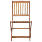Folding Outdoor Chair Set of 6 Natural Wood Solid Acacia Wood 3074938