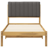 Bed Frame with Upholstered Headboard Whitewash and Light Grey 904198