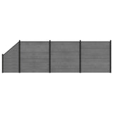 Fence Set 619 x 186 cm WPC and Aluminium Grey 3429404