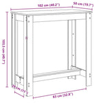 ZNTS Bar Table Grey Sonoma 102x50x103.5 cm Engineered Wood 854414