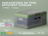 30L Portable Car Refrigerator - Light Green and Grey T3398P349482