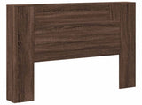 Storage Headboard with LED Brown Oak Engineered Wood 3418654