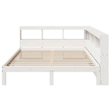 ZNTS Bookcase Bed without Mattress White 140x190 cm Solid Wood Pine 3324395