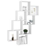 Wall Cube Shelf White 90x15x119 cm Engineered Wood 807178